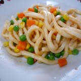 ミックスベジタブルでナポリタンうどん